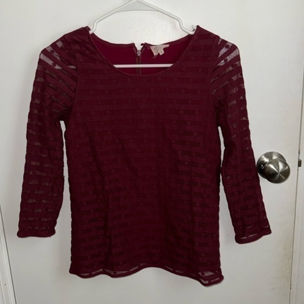 Sezane by Morgane sezalory maroon lace top small